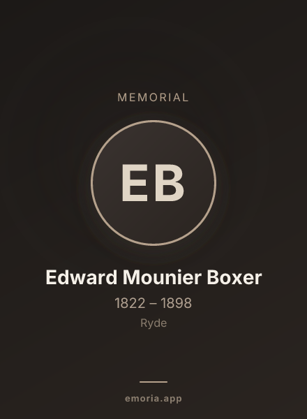 Memorial portrait of Edward Mounier Boxer
