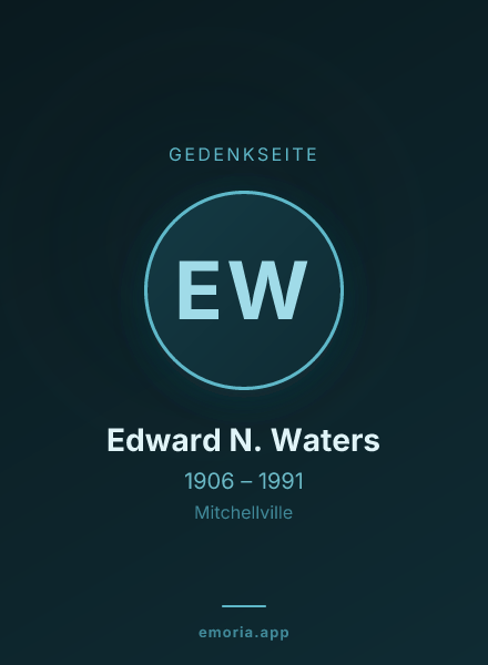 Gedenkportrait von Edward N. Waters