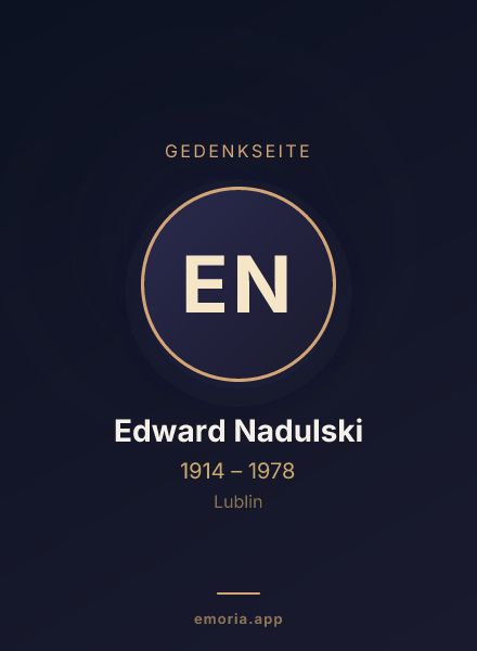 Gedenkportrait von Edward Nadulski