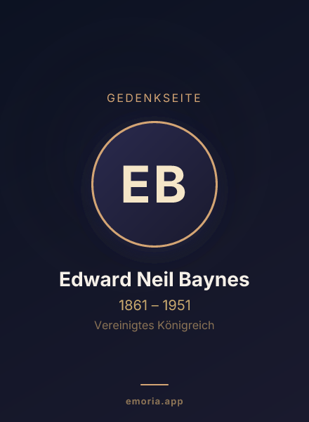 Gedenkportrait von Edward Neil Baynes