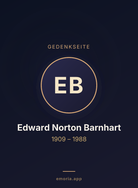 Gedenkportrait von Edward Norton Barnhart