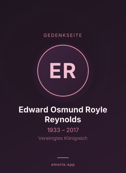 Gedenkportrait von Edward Osmund Royle Reynolds