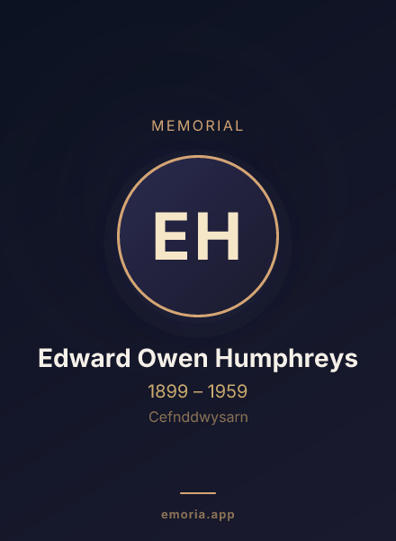Memorial portrait of Edward Owen Humphreys
