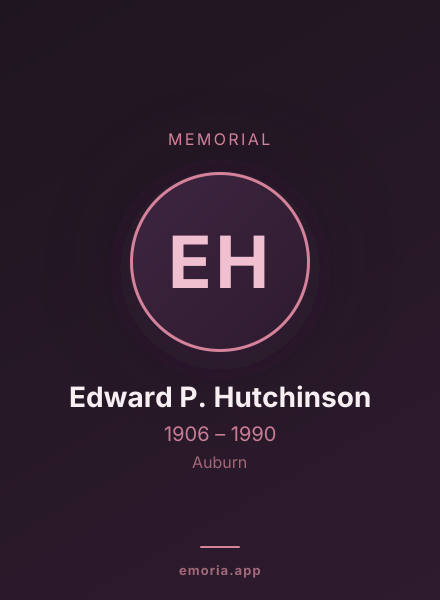 Memorial portrait of Edward P. Hutchinson