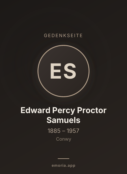 Gedenkportrait von Edward Percy Proctor Samuels