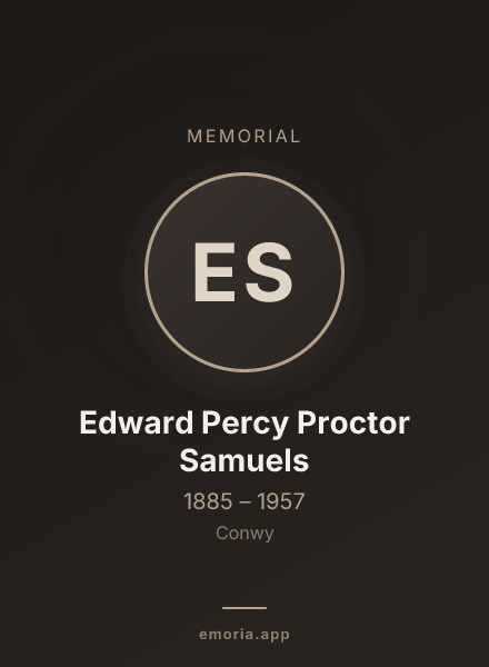Memorial portrait of Edward Percy Proctor Samuels