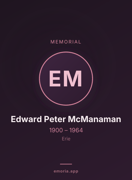 Memorial portrait of Edward Peter McManaman