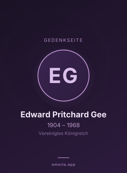 Gedenkportrait von Edward Pritchard Gee
