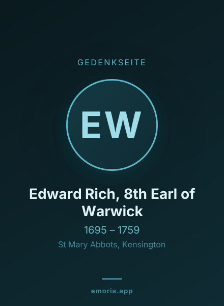 Gedenkportrait von Edward Rich, 8th Earl of Warwick