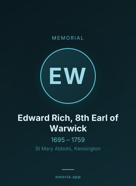 Memorial portrait of Edward Rich, 8th Earl of Warwick