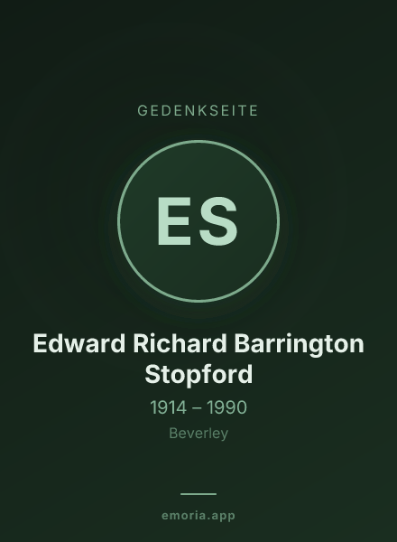 Gedenkportrait von Edward Richard Barrington Stopford