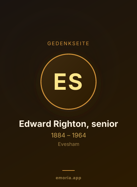 Gedenkportrait von Edward Righton, senior