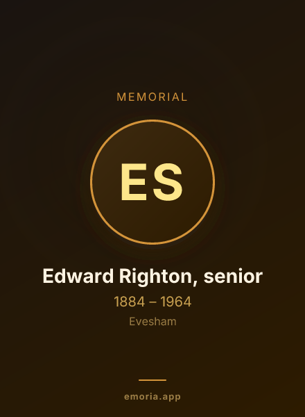 Memorial portrait of Edward Righton, senior