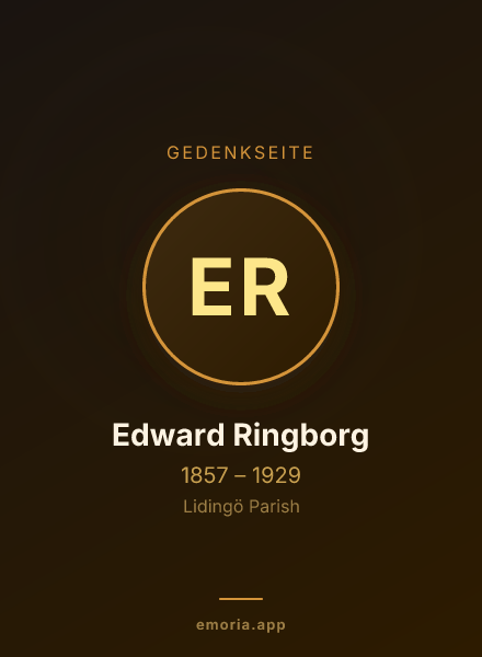 Gedenkportrait von Edward Ringborg