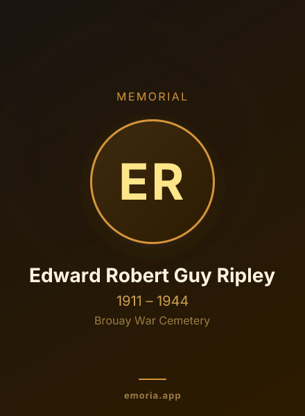 Memorial portrait of Edward Robert Guy Ripley