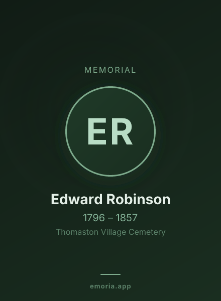 Memorial portrait of Edward Robinson