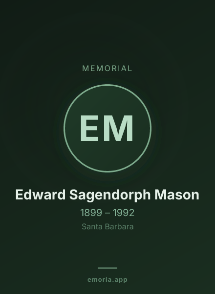 Memorial portrait of Edward Sagendorph Mason
