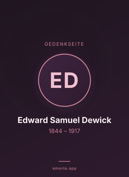 Gedenkportrait von Edward Samuel Dewick