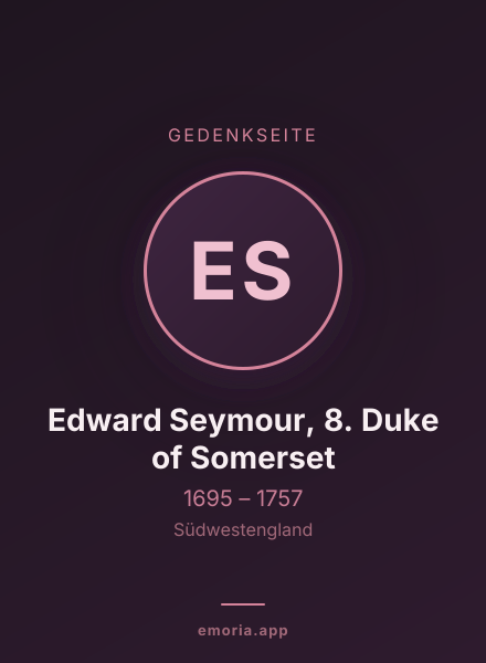 Gedenkportrait von Edward Seymour, 8. Duke of Somerset