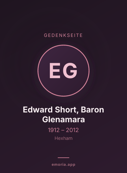 Gedenkportrait von Edward Short, Baron Glenamara