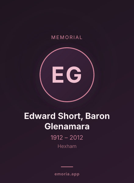 Memorial portrait of Edward Short, Baron Glenamara