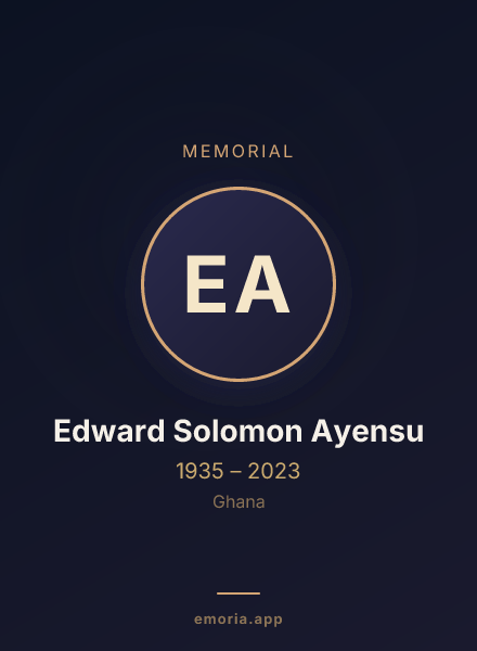 Memorial portrait of Edward Solomon Ayensu