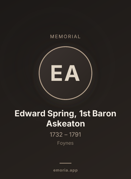 Memorial portrait of Edward Spring, 1st Baron Askeaton