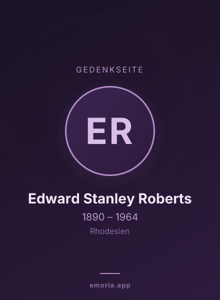 Gedenkportrait von Edward Stanley Roberts