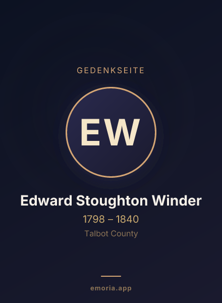 Gedenkportrait von Edward Stoughton Winder