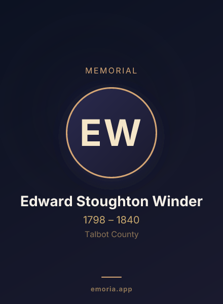 Memorial portrait of Edward Stoughton Winder