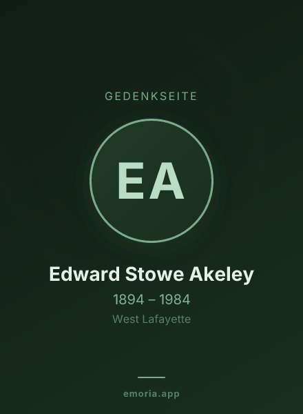 Gedenkportrait von Edward Stowe Akeley
