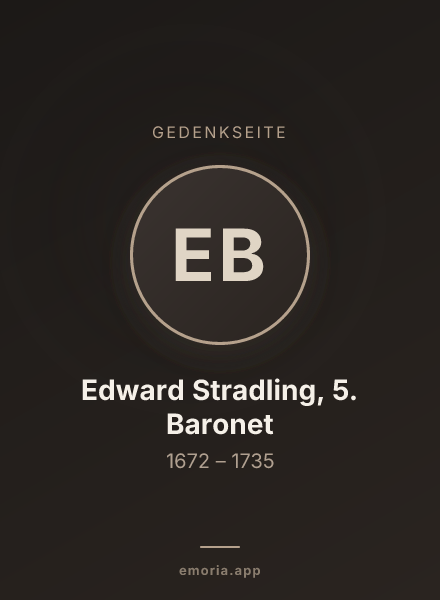 Gedenkportrait von Edward Stradling, 5. Baronet