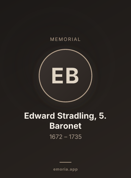 Memorial portrait of Edward Stradling, 5. Baronet