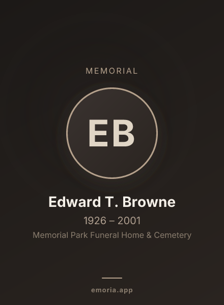 Memorial portrait of Edward T. Browne