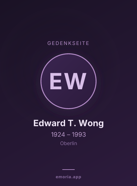 Gedenkportrait von Edward T. Wong