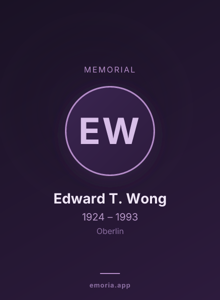 Memorial portrait of Edward T. Wong