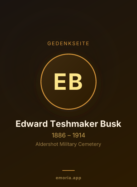Gedenkportrait von Edward Teshmaker Busk