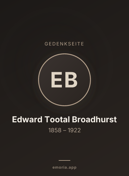 Gedenkportrait von Edward Tootal Broadhurst