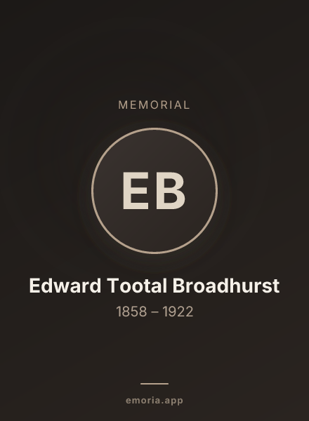 Memorial portrait of Edward Tootal Broadhurst