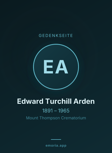 Gedenkportrait von Edward Turchill Arden