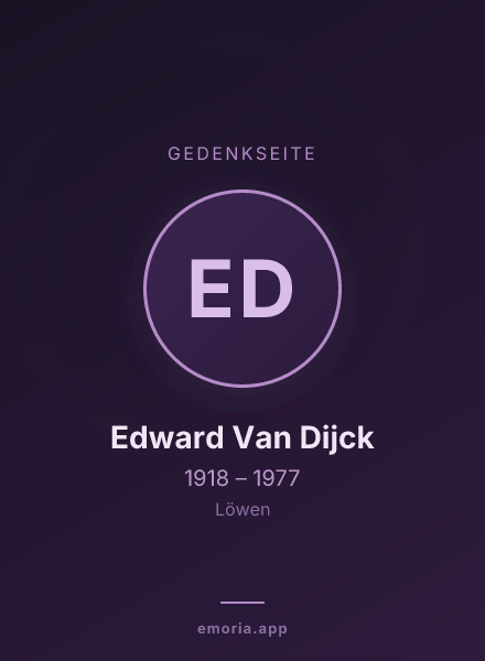 Gedenkportrait von Edward Van Dijck