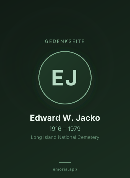Gedenkportrait von Edward W. Jacko