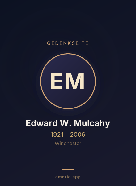 Gedenkportrait von Edward W. Mulcahy
