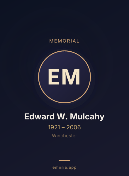Memorial portrait of Edward W. Mulcahy