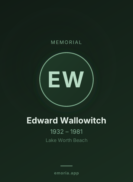 Memorial portrait of Edward Wallowitch