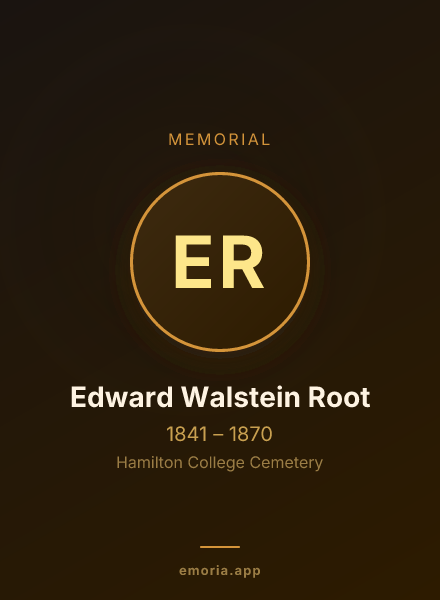 Memorial portrait of Edward Walstein Root