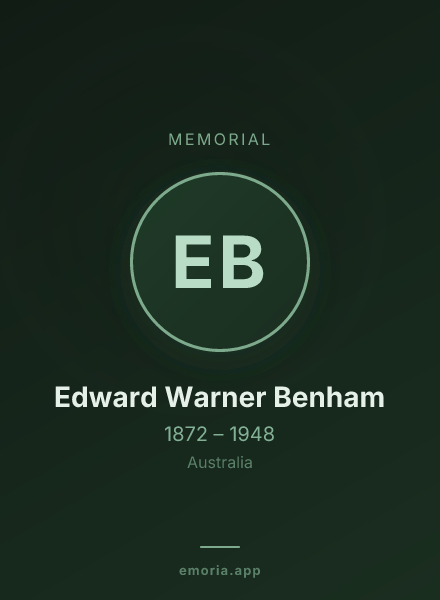 Memorial portrait of Edward Warner Benham