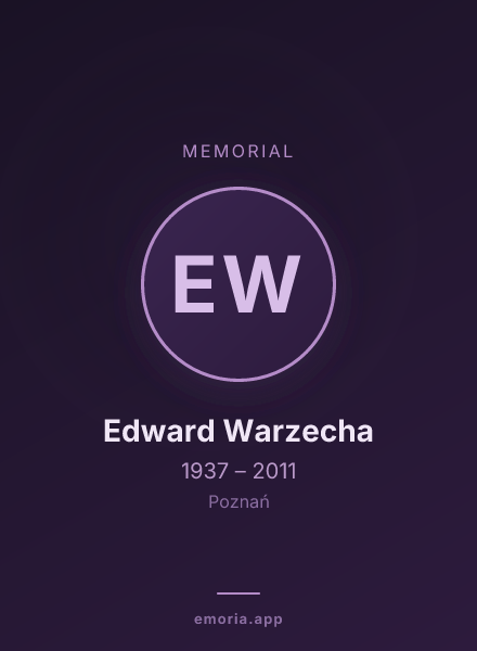 Memorial portrait of Edward Warzecha