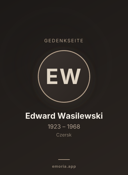 Gedenkportrait von Edward Wasilewski