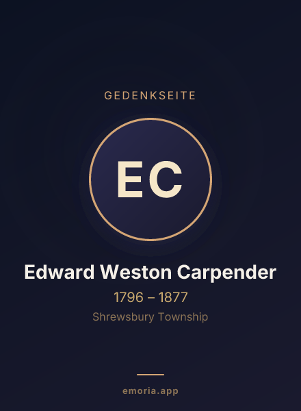 Gedenkportrait von Edward Weston Carpender